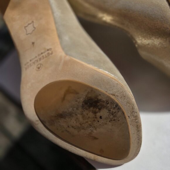 P323. Stunning Peter Kaiser Gold Peep-toe Heels |38 - Picture 4 of 4